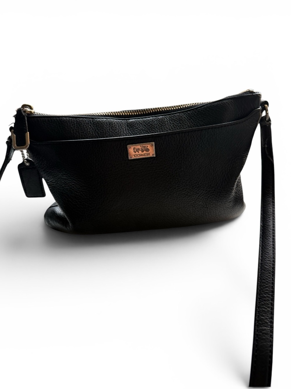 Coach Black Pebbled Leather Crossbody Bag - Picture 1 of 6